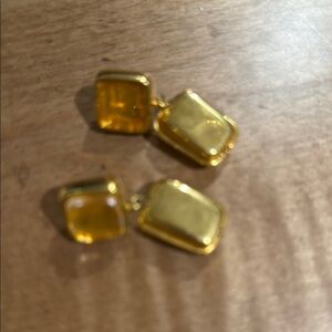 Vintage Elegant Gold-Tone Drop Earrings